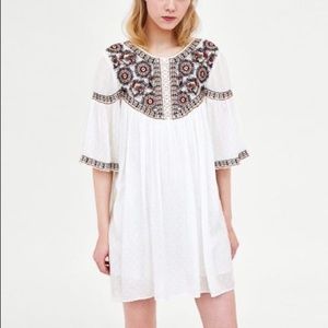 Zara TRF White Floral Embroidered Romper- NEW